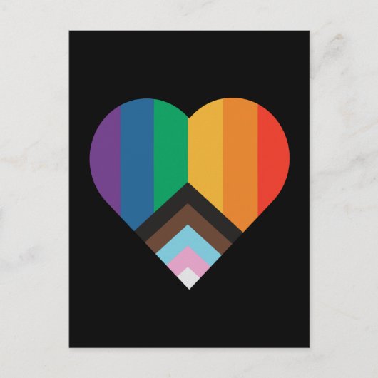 LGBT+プライド愛。レインボー国旗 ポストカード (正面)