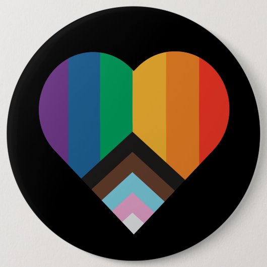 LGBT+プライド愛。レインボー国旗 缶バッジ (正面)
