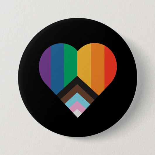 LGBT+プライド愛。レインボー国旗 缶バッジ (正面)