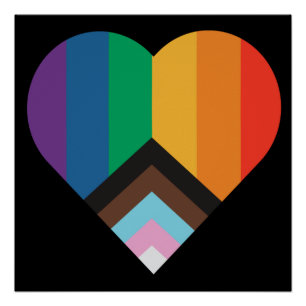 LGBT+プライド愛。虹の旗のポスター ポスター