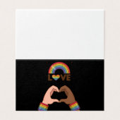 LGBT+プライド虹を愛しなさい。ハートカード (外部フラット)