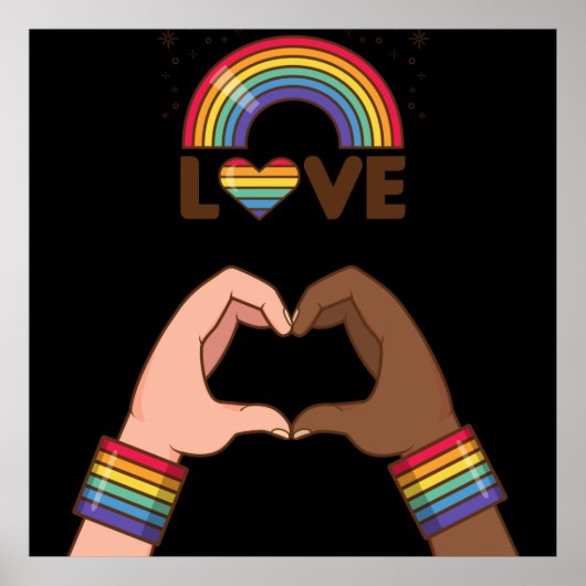 LGBT+プライド虹を愛しなさい。ハートポスター ポスター (正面)