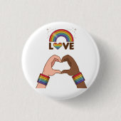 LGBT+プライド虹を愛しなさい。ハート.ケチャイ 缶バッジ (正面)