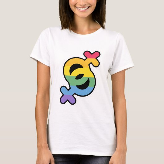 LGBT+プライド虹。T-シャツ Tシャツ (正面)