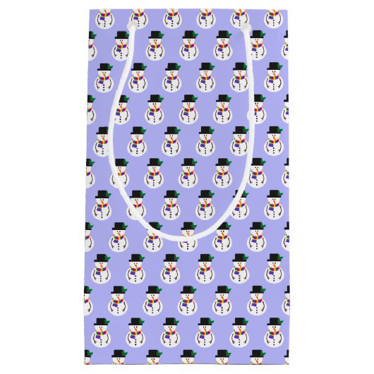 LGBT+プライド雪だるまパターン抱き枕 スモールペーパーバッグ (正面)