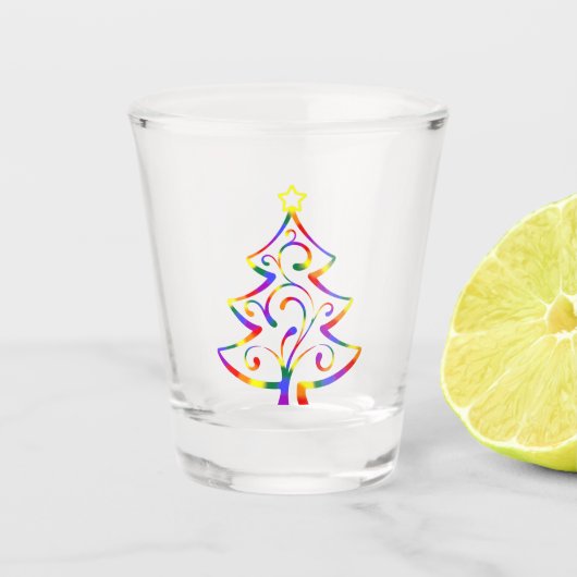 LGBT+ プライド クリスマスツリー ショットグラス (正面)