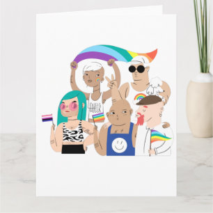 LGBT+プライド。ゲイ愛。レインボー国旗。 カード