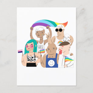 LGBT+プライド。ゲイ愛。レインボー国旗。 ポストカード