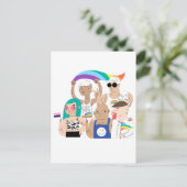 LGBT+プライド。ゲイ愛。レインボー国旗。 ポストカード (スタンド正面)