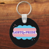 LGBT+プライド。ゲイ – 虹の愛。 キーホルダー (正面)