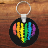LGBT+プライド。ハートレインボー。         キーチェーン (正面)