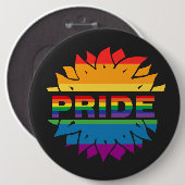 LGBT+プライド ラブ 虹の花 ボタンマグネット 缶バッジ (正面&裏面)