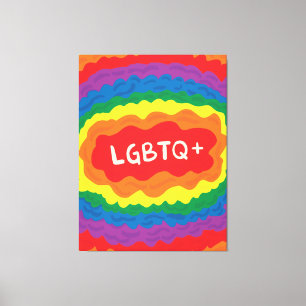 LGBT+プライド。同性愛者、レインボーカラー。 キャンバスプリント