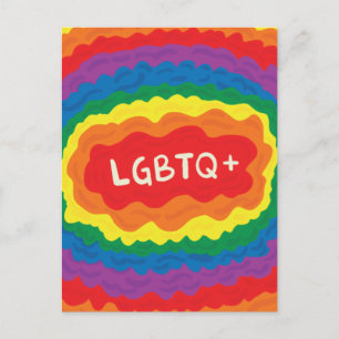 LGBT+プライド。同性愛者、レインボーカラー。 ポストカード