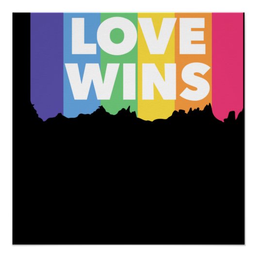 LGBT+プライド。愛が勝つ。同性愛者。 ポスター (正面)