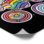 LGBT+プライド。愛は愛。レインボー国旗。 ポスター (角)