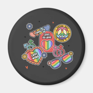 LGBT+プライド。愛は愛、平等、プライド日。 マグネット