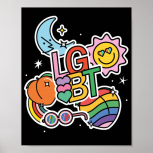 LGBT+プライド。真の愛。レインボー国旗。 ポスター