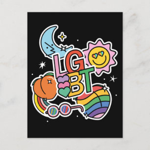 LGBT+プライド。真の愛。レインボー国旗。 ポストカード