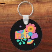 LGBT+プライド。虹の愛。ひまわり大好き。 キーホルダー (正面)