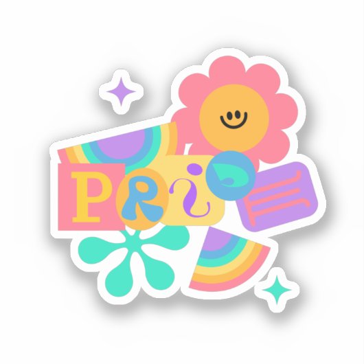 LGBT+プライド。虹の愛。ひまわり大好き。 シール (正面)