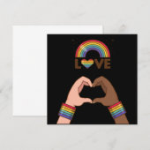 LGBT+プライド。虹を愛する。ハート。 (正面/裏面)