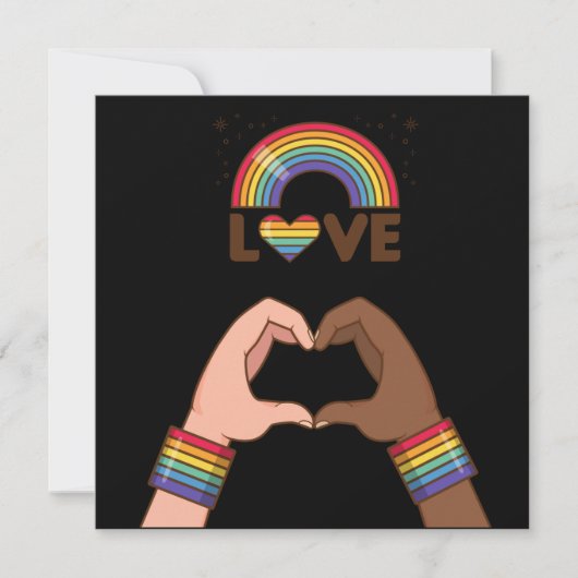 LGBT+プライド。虹を愛する。ハート。 (正面)