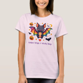 LGBT レインボーウィングと魔女のモノ Tシャツ