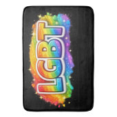 LGBT レインボータイポグラフィ バスマット (正面縦)