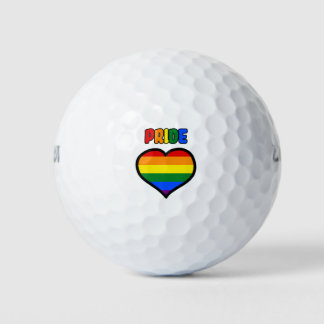 LGBT+レインボープライドハート ゴルフボール