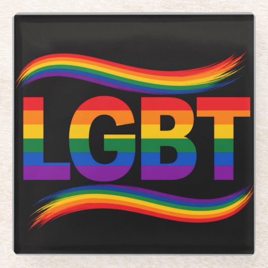 LGBT レインボープライド ガラスコースター (正面)