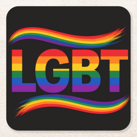 LGBT レインボープライド スクエアペーパーコースター (正面)