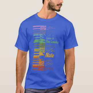 LGBT レインボープライド ピアノ 愛は最も大きな音 Tシャツ