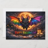 🕷️🌈LGBT レインボームーンこうもり カード (正面)
