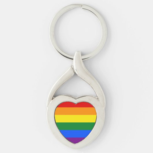 LGBT レインボー ゲイ プライド フラッグ キーホルダー (正面)