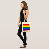 LGBT レインボー ゲイ プライド フラッグ トートバッグ (正面(モデル))
