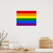 LGBT レインボー ゲイ プライド フラッグ ポスター (キッチン)