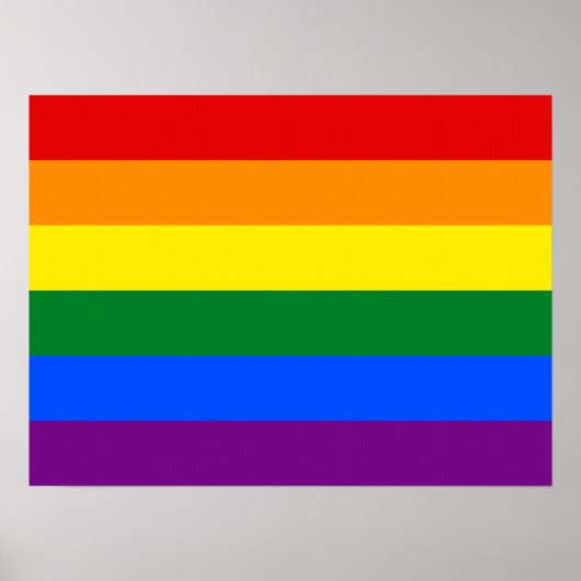 LGBT レインボー ゲイ プライド フラッグ ポスター (正面)
