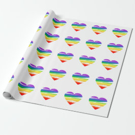 LGBT レインボー ハート ブラシ エフェクト ラッピングペーパー