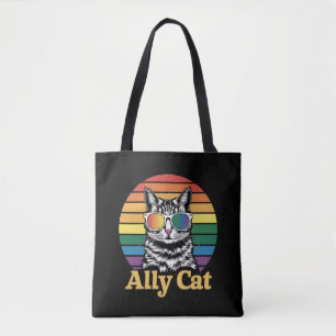LGBT レズビアン ゲイ の仲間 猫 LGBT虹の旗 LGBTQ ギフト トートバッグ
