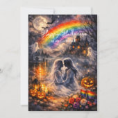 🎃🌈 LGBT レズビアン ハロウィン ラブカード 招待状 (正面)