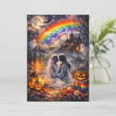 🎃🌈 LGBT レズビアン ハロウィン ラブカード 招待状 (スタンド正面)