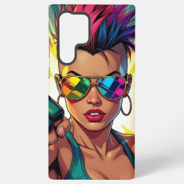 LGBT レズビアン モヒカン アッパーカット ポップアート SAMSUNG GALAXY S22 ULTRAケース