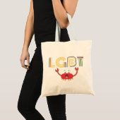 LGBT – 人権 – かわいいカニ トートバッグ (正面(商品))