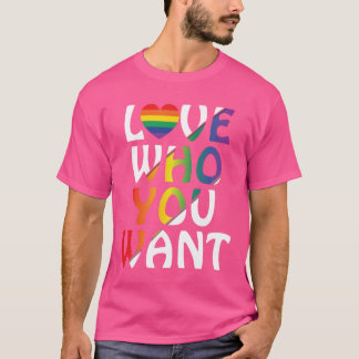 LGBT 愛する人を愛して レインボーハート ゲイプライド 男の子 Tシャツ