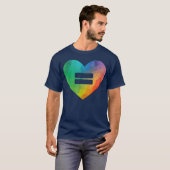 LGBT 愛は愛 平等 レインボー ハート イコール ファム Tシャツ (正面フル)