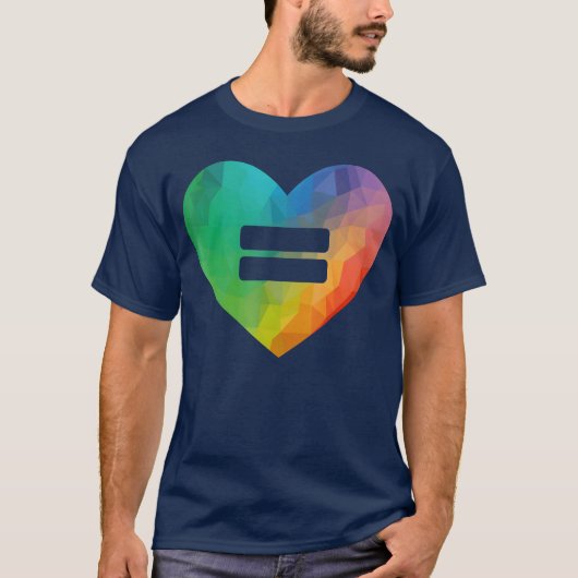LGBT 愛は愛 平等 レインボー ハート イコール ファム Tシャツ (正面)