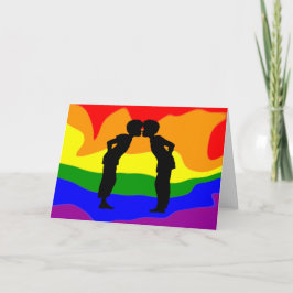 LGBT 2人の男性シルエッキスをするト・グリーティング・カード カード