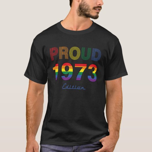 LGBT 50誕生日誇りを持ったLGTB LGTB 1973 Ga製 Tシャツ (正面)
