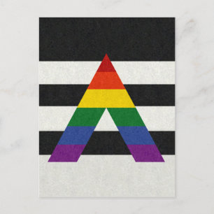 LGBT Allyプライドフラグの色の背景 ポストカード